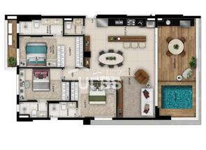 Apartamento, 3 Quartos, 2 Vagas, 3 Suites em [endereco], Setor Marista, Goiânia, GO valor de R$ 1.580.000,00 no Lugar Certo