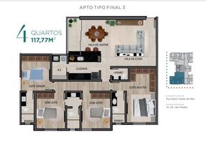 Apartamento, 4 Quartos, 2 Vagas, 4 Suites em Palmares, Belo Horizonte, MG valor de R$ 1.066.823,00 no Lugar Certo