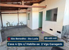 Casa, 4 Quartos, 2 Vagas em São Benedito, Santa Luzia, MG valor de R$ 450.000,00 no Lugar Certo