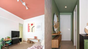 Teto colorido na decora��o: impacto visual que renova seu apartamento