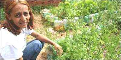 Ktia Moreira montou no quintal de casa um canteiro para ervas, frutas e verduras - Gladyston Rodrigues/AOCUBO FILMES
