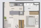 Apartamento, 1 Quarto, 1 Vaga, 1 Suite