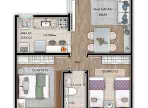 Apartamento, 2 Quartos, 1 Vaga, 1 Suite em Ressaca, Contagem, MG valor de R$ 434.000,00 no Lugar Certo